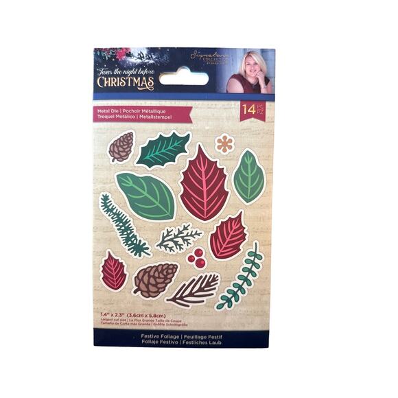 Twas the night before Christmas - Festive Foliage metal Die Set - NEW - Picture 1 of 2
